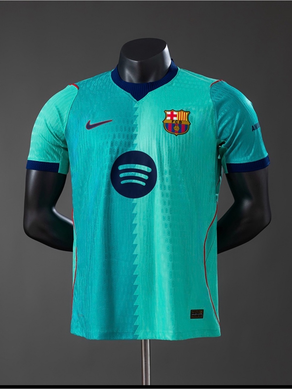 Nike FC Barcelona Teal Men’s Soccer Jersey with Navy Accents